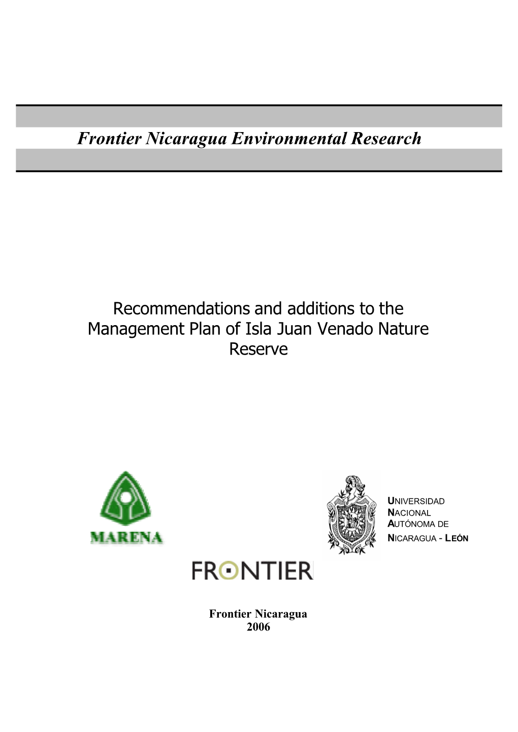 Frontier Nicaragua Environmental Research