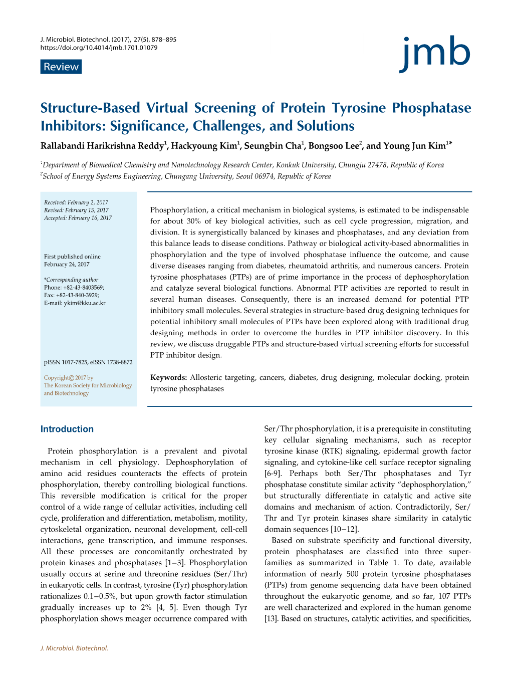 Structure-Based Virtual Screening of Protein Tyrosine Phosphatase