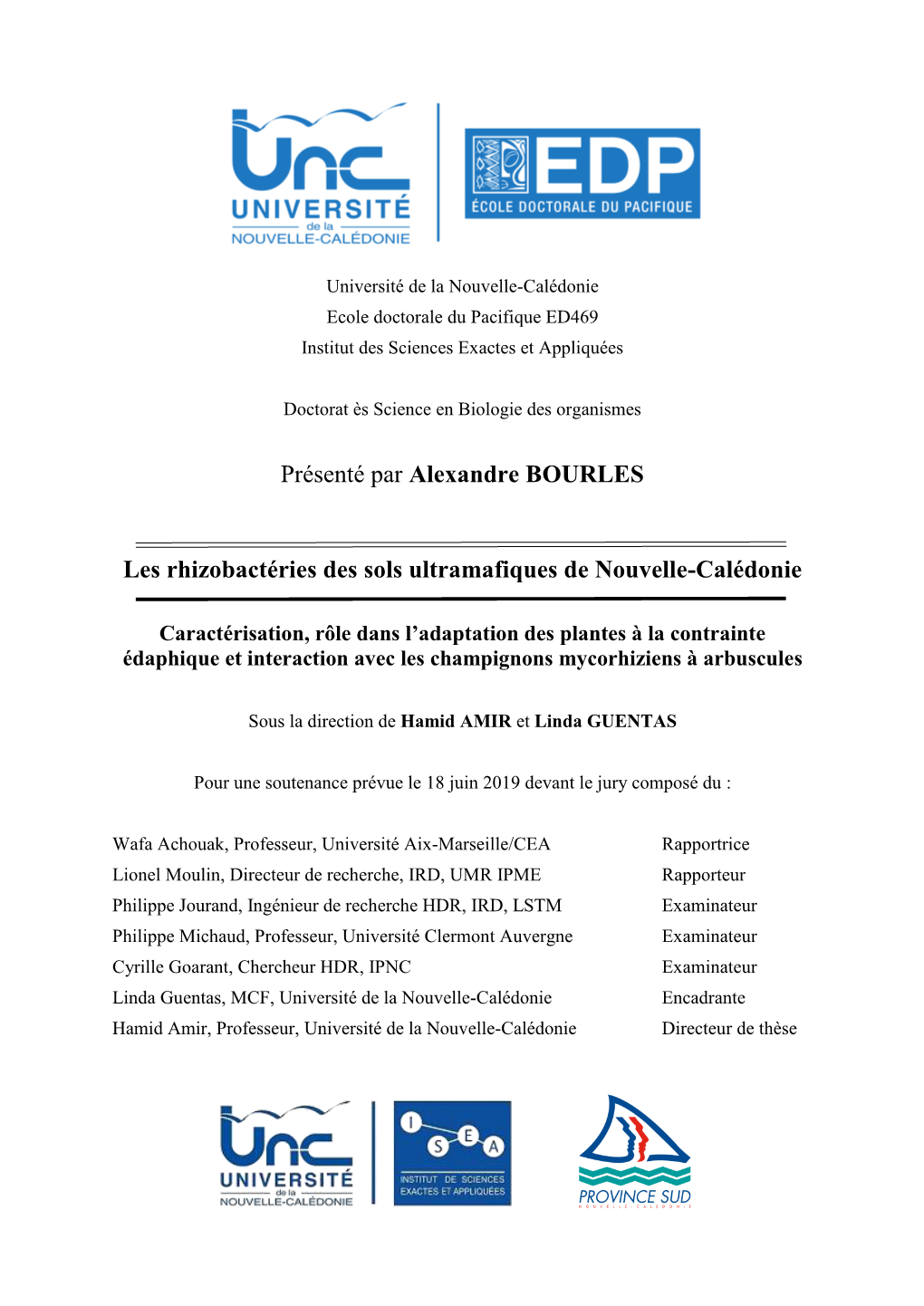 Les Rhizobactéries Des Sols Ultramafiques De Nouvelle-Calédonie