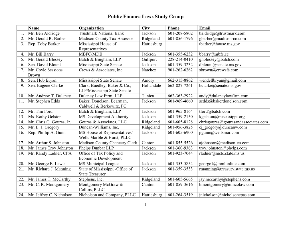 Public Finance Laws Study Group