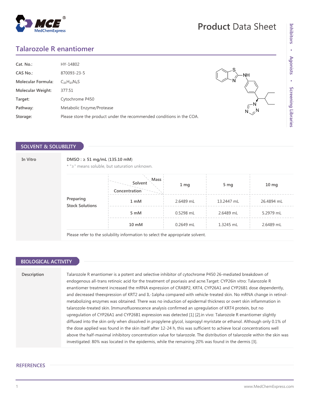 Talarozole R Enantiomer | Medchemexpress