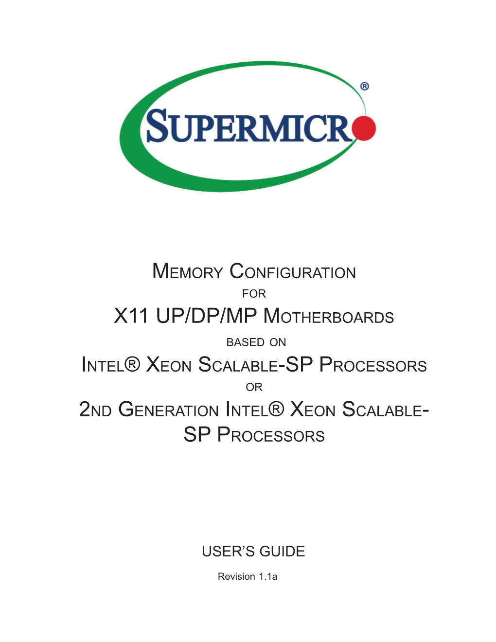 Memory Support for the X11 Series Motherboards 1.1A.Indd