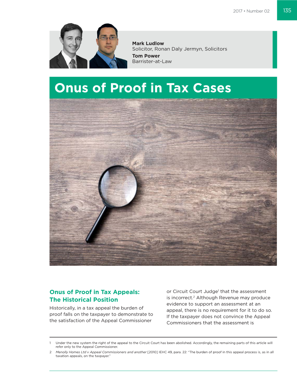 Onus of Proof in Tax Cases