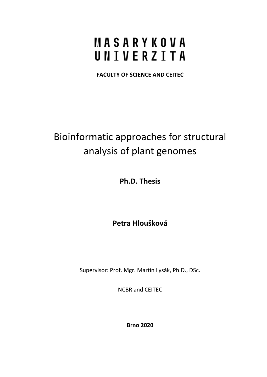 Bioinformatic Approaches for Structural Analysis of Plant Genomes