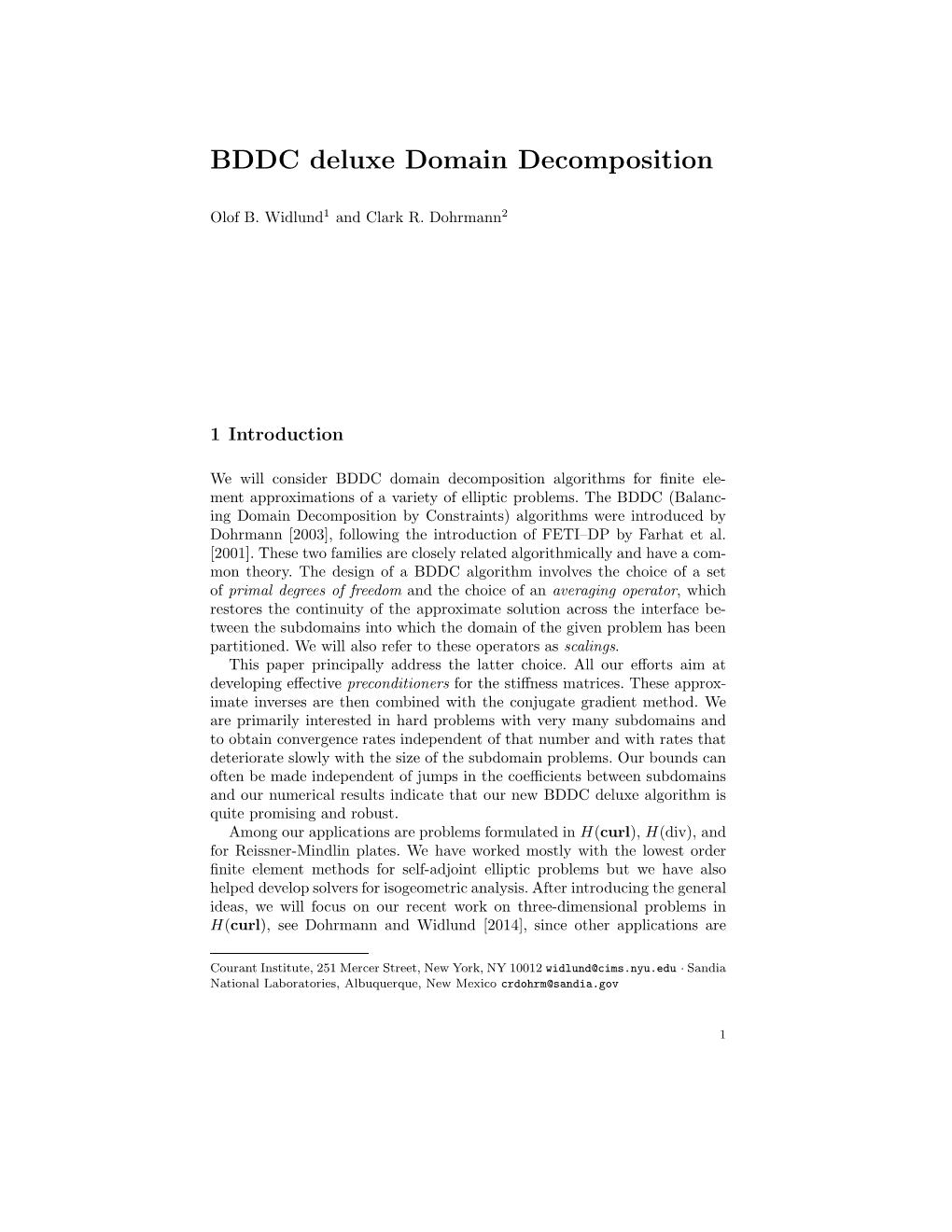 BDDC Deluxe Domain Decomposition