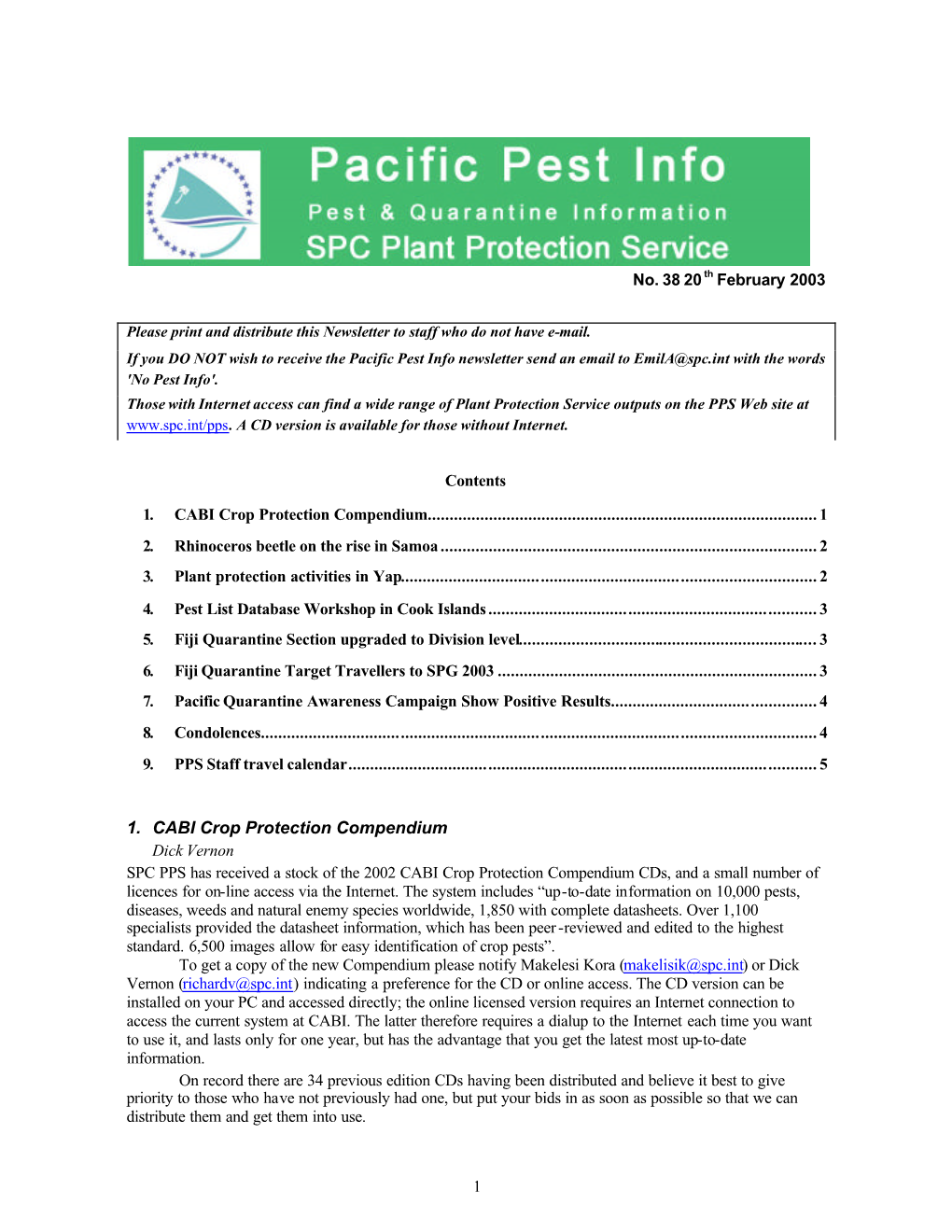 1. CABI Crop Protection Compendium