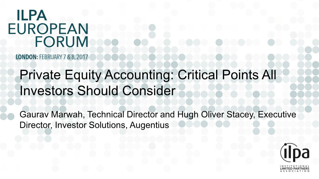 Private Equity Accounting: Critical Points All Investors Should Consider