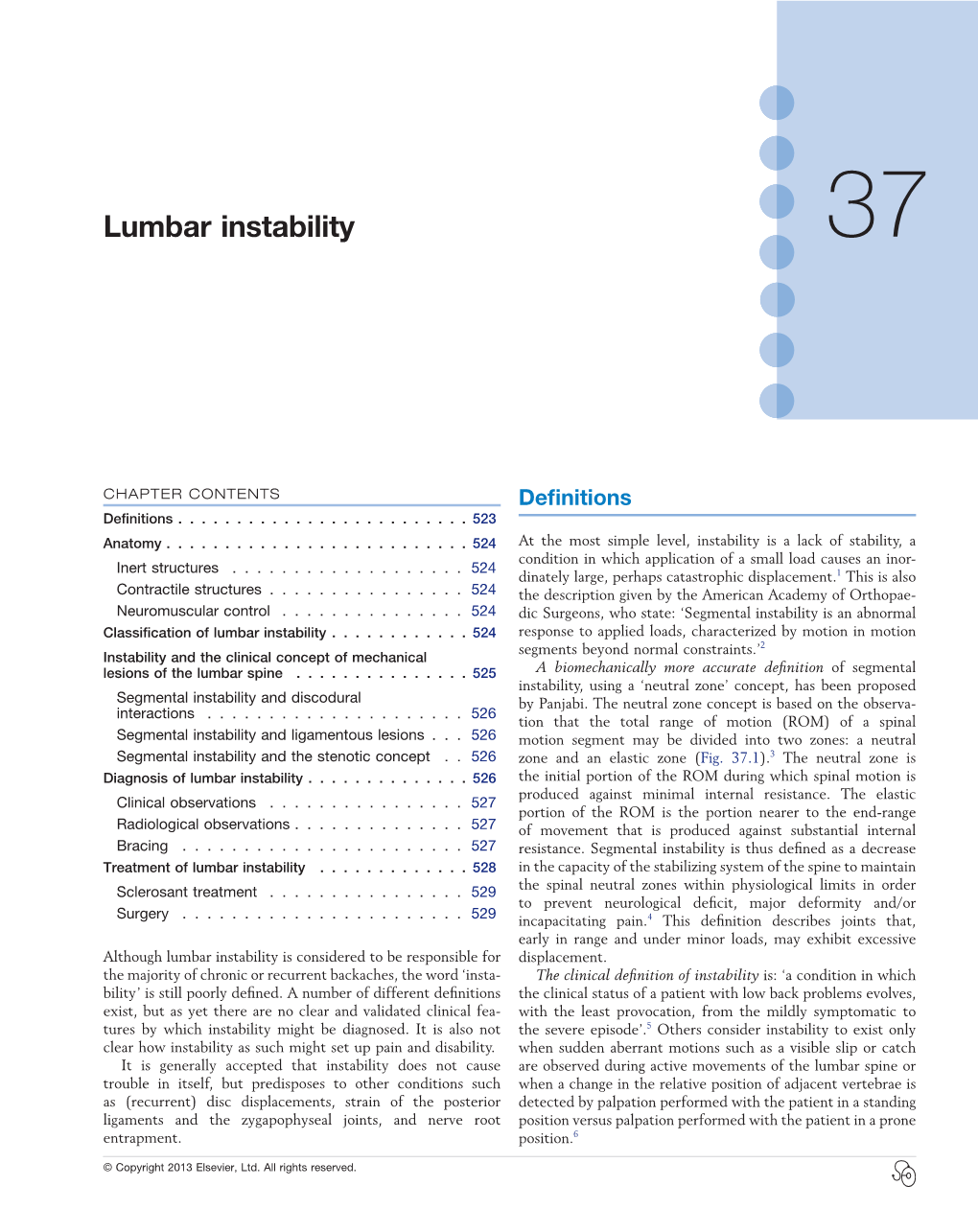 Lumbar Instability 37