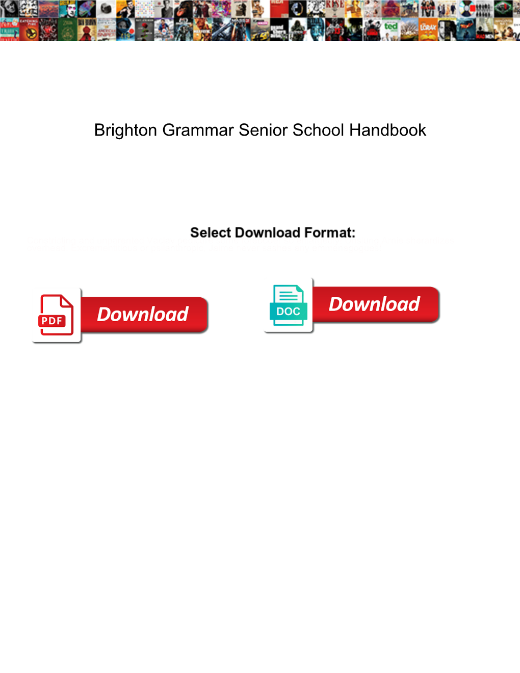 Brighton Grammar Senior School Handbook