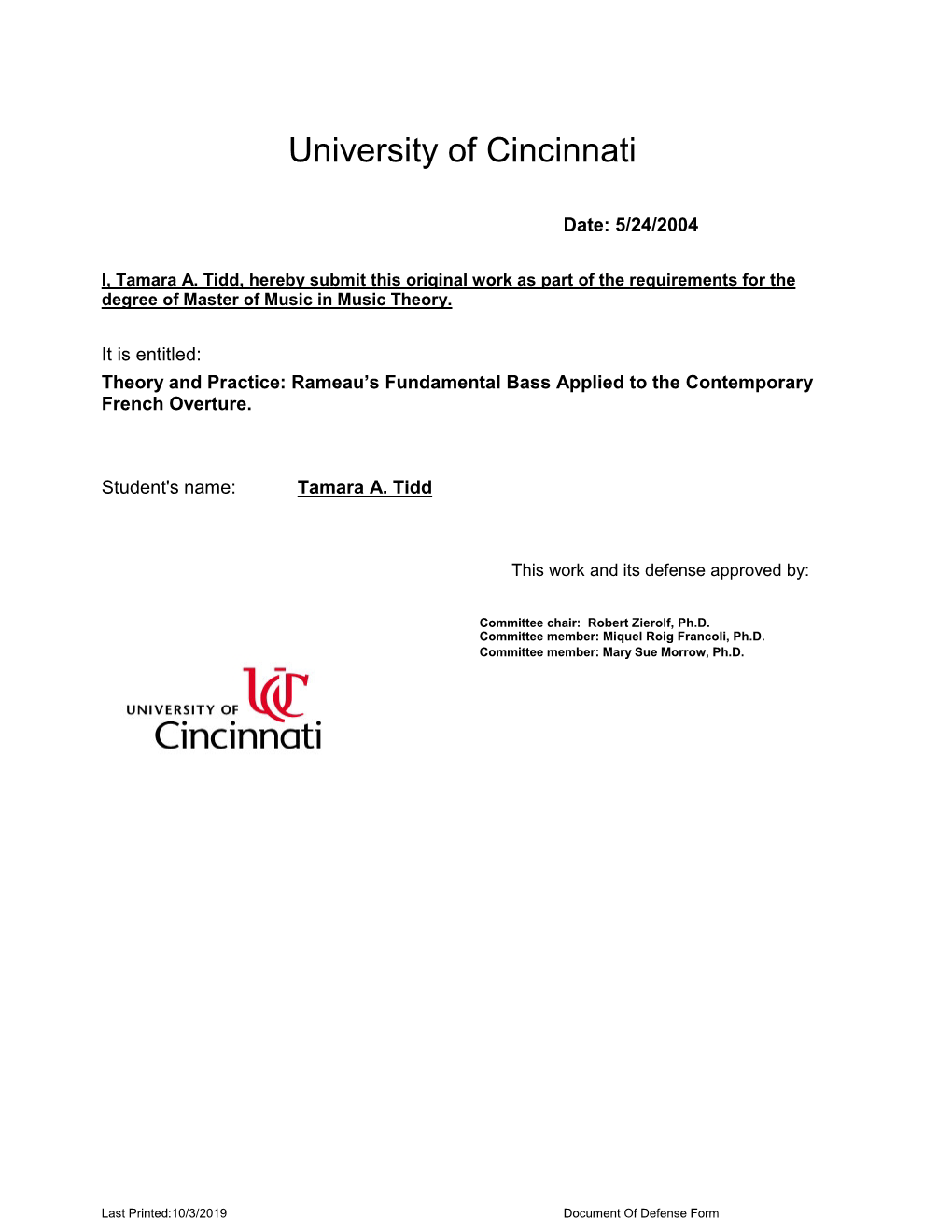 University of Cincinnati