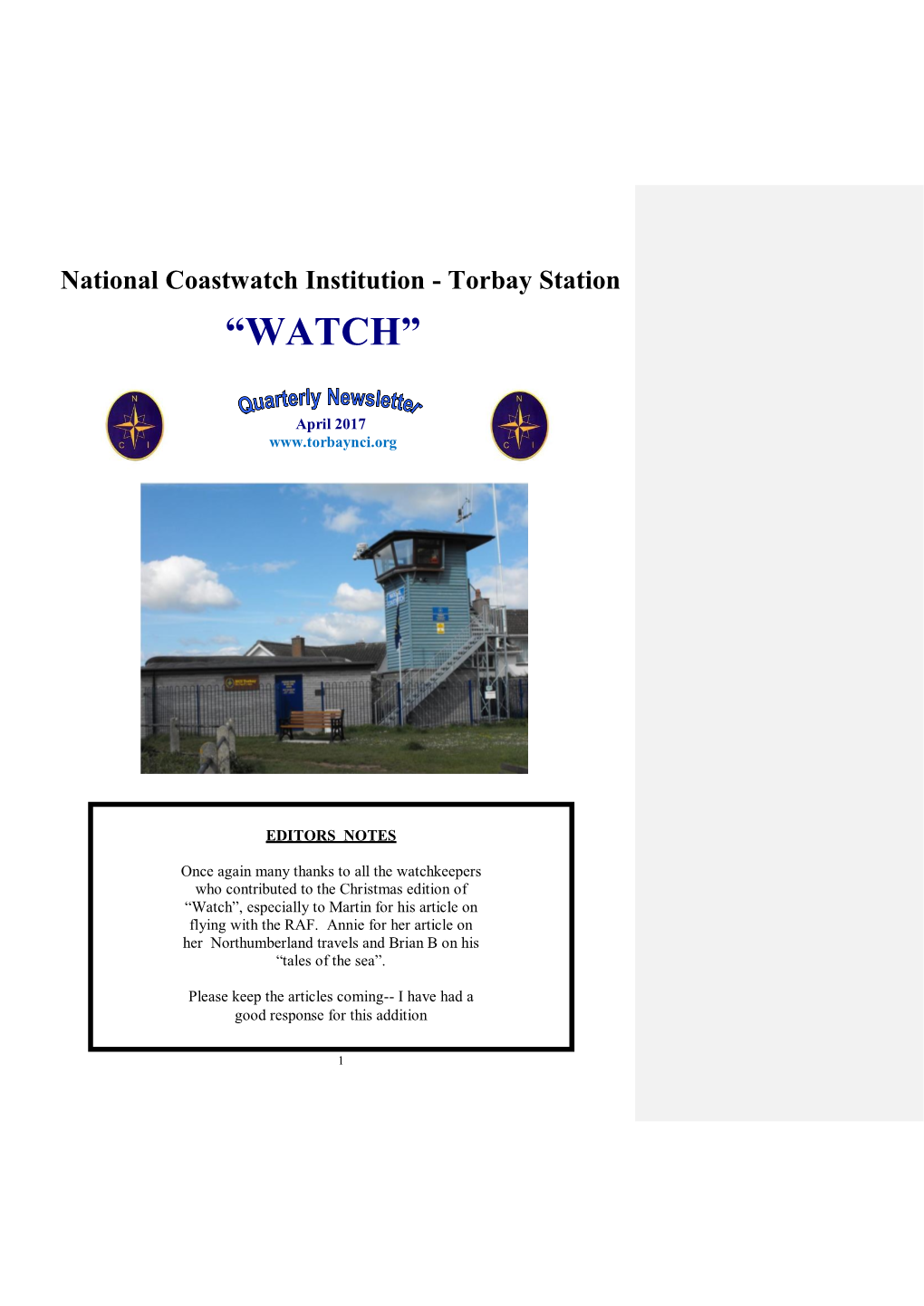 National Coastwatch Institution - Torbay Station “WATCH”