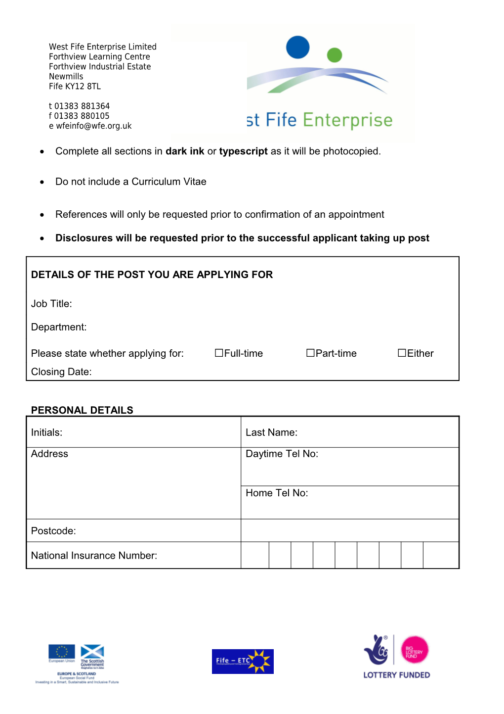 Application for Employment s67