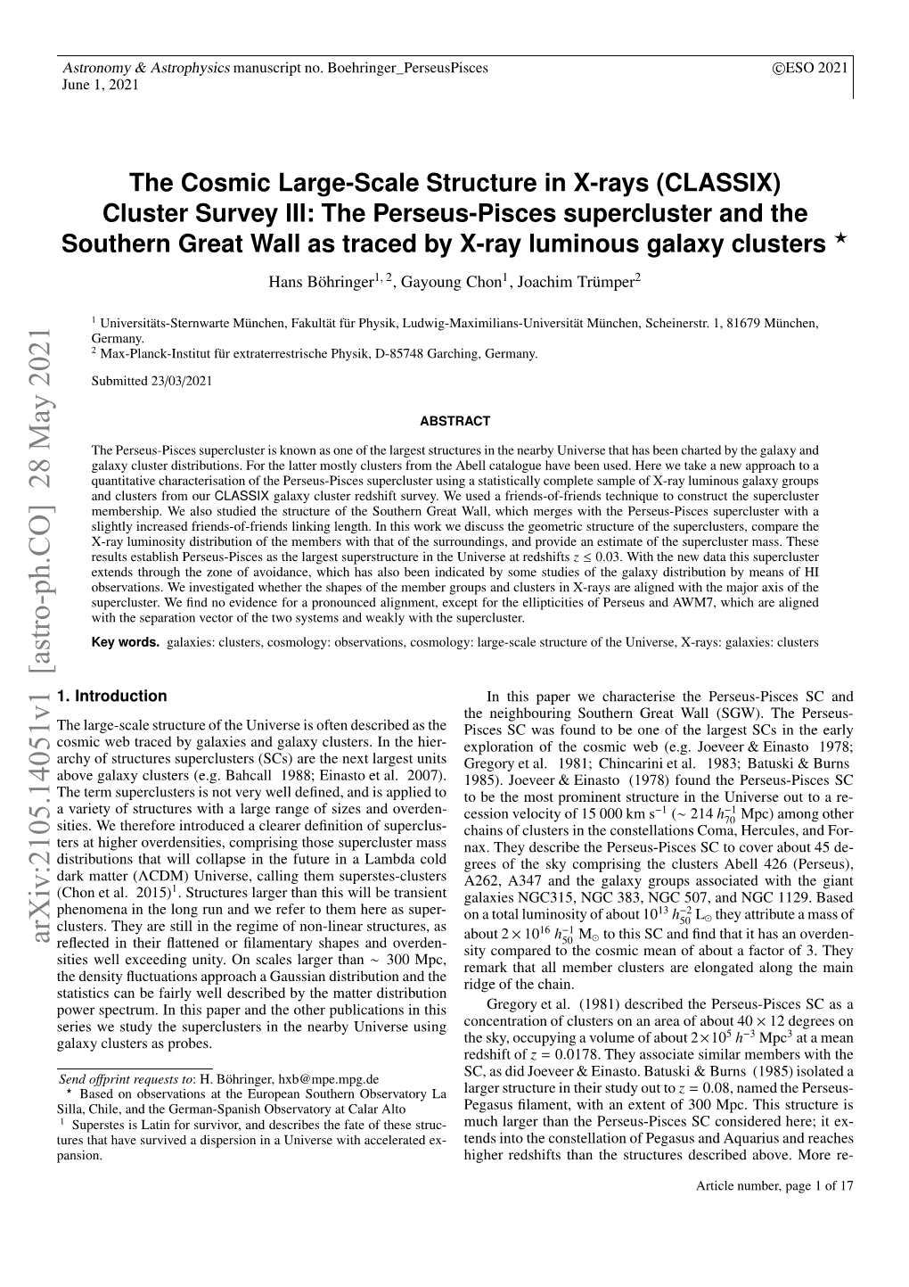 The Cosmic Large-Scale Structure in X-Rays (CLASSIX) Cluster Survey III