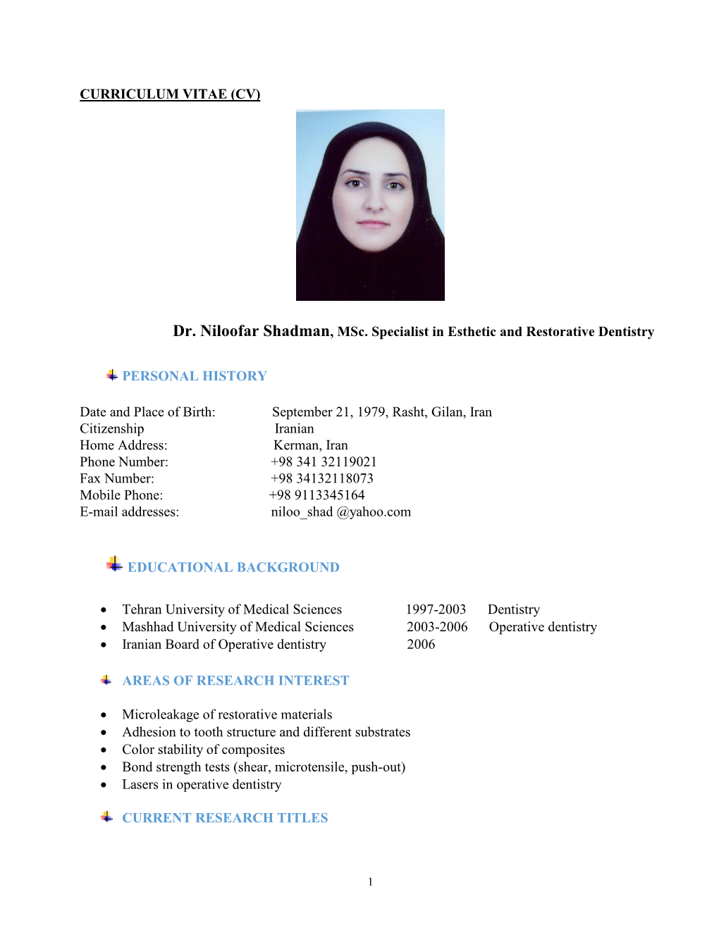 Curriculum Vitae (Cv)