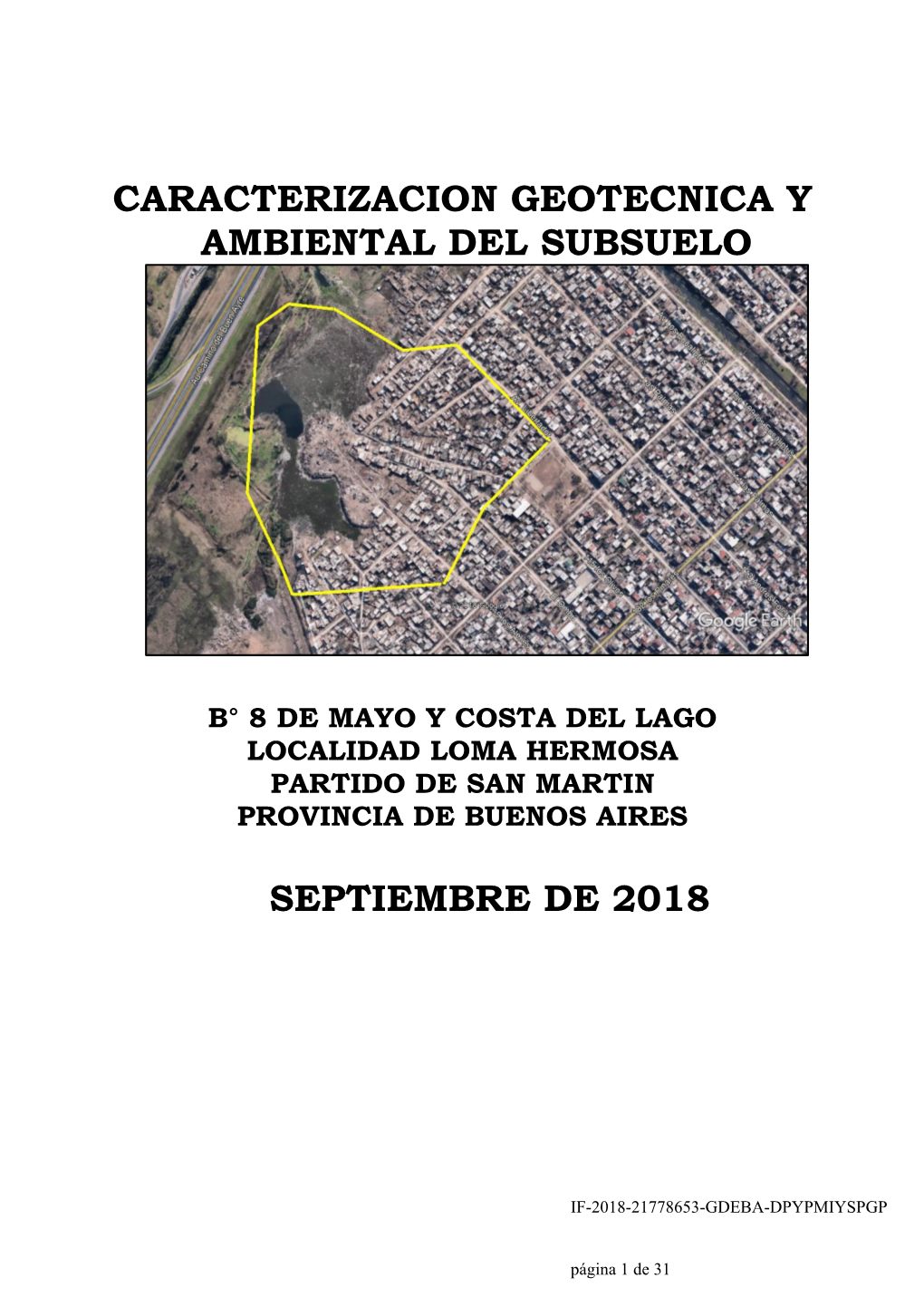 Caracterizacion Geotecnica Y Ambiental Del Subsuelo Septiembre De 2018