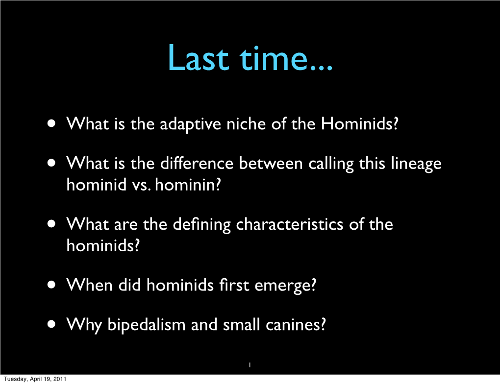 What Is the Difference Between Calling This Lineage Hominid Vs. Hominin?