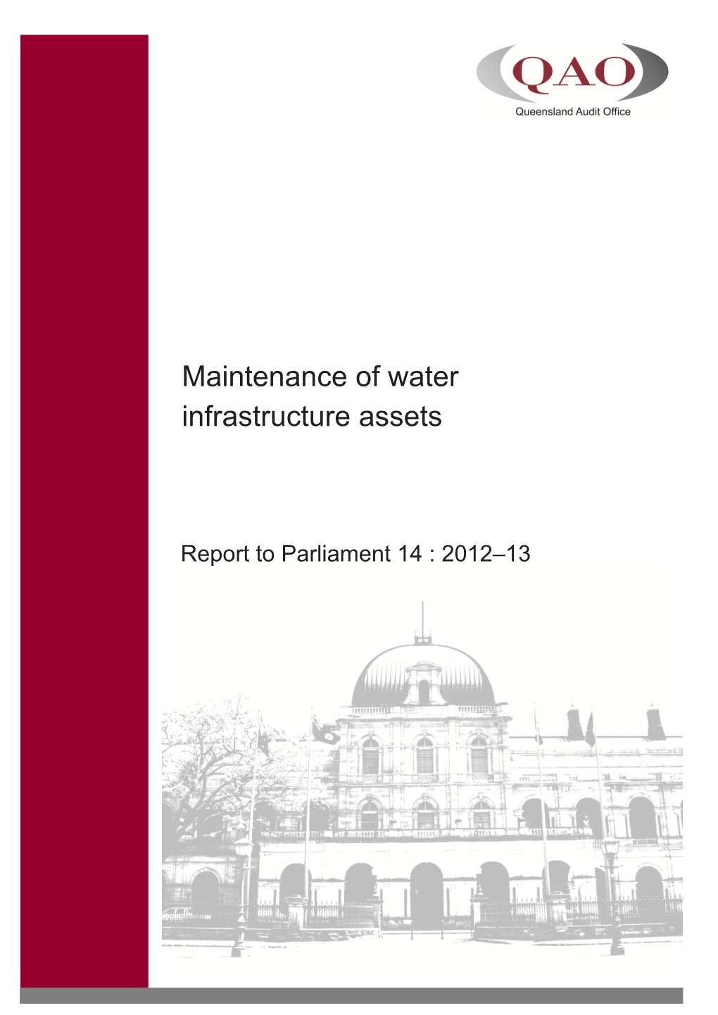 Maintenance of Water Infrastructure Assets