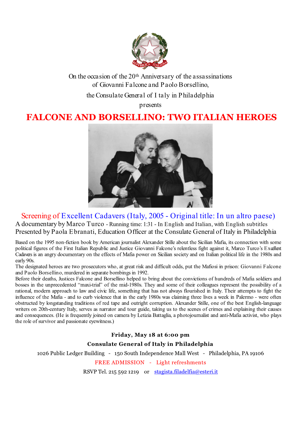 Falcone and Borsellino: Two Italian Heroes