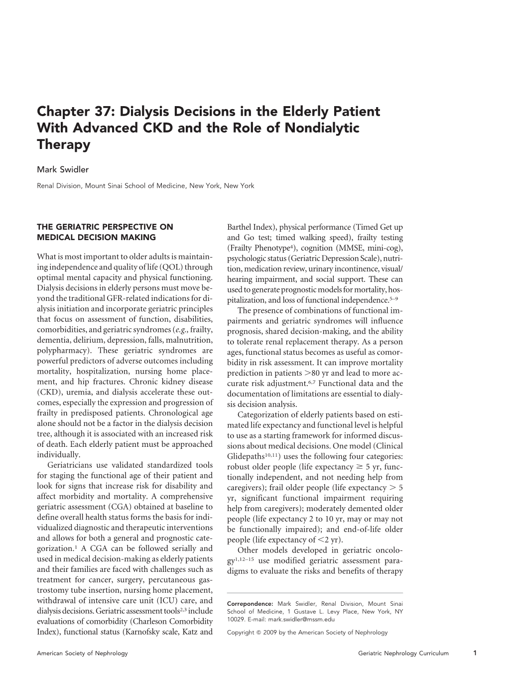 Chapter 37: Dialysis Decisions in the Elderly Patient with Advanced CKD and the Role of Nondialytic Therapy