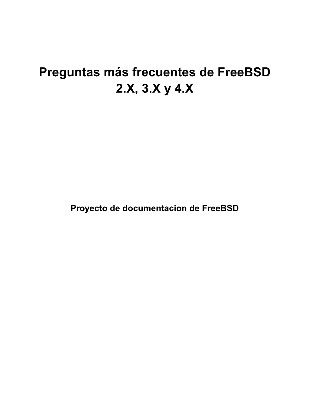 Preguntas Más Frecuentes De Freebsd 2.X, 3.X Y 4.X