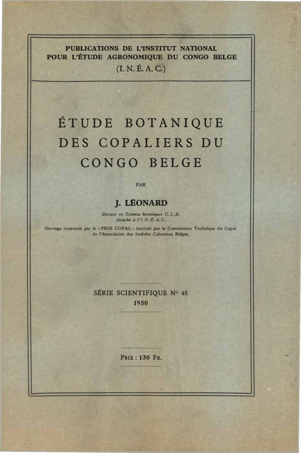 Étude Botanique Des Copaliers Du Congo Belge (PDF Format)