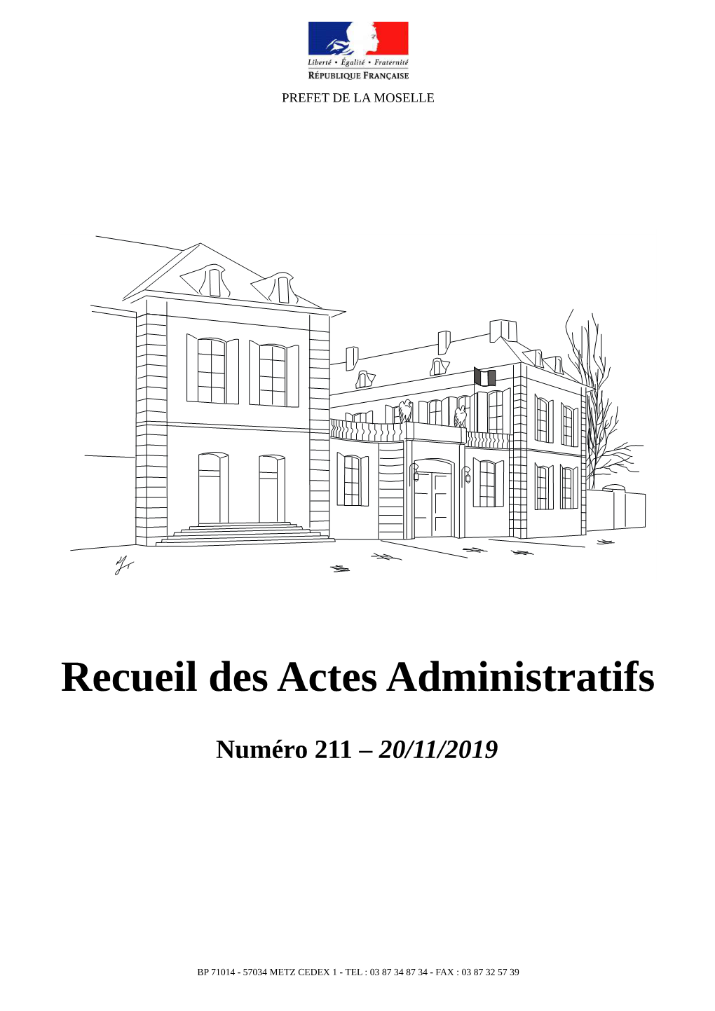 Recueil Des Actes Administratifs N°211