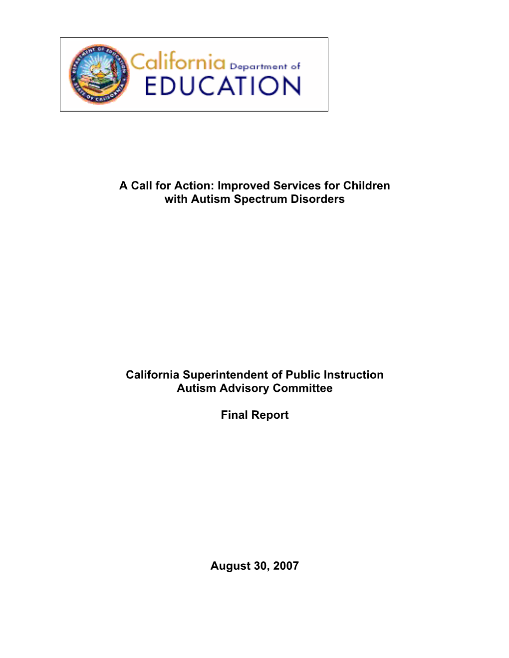 Improved Services for Children with Autism Spectrum Disorders