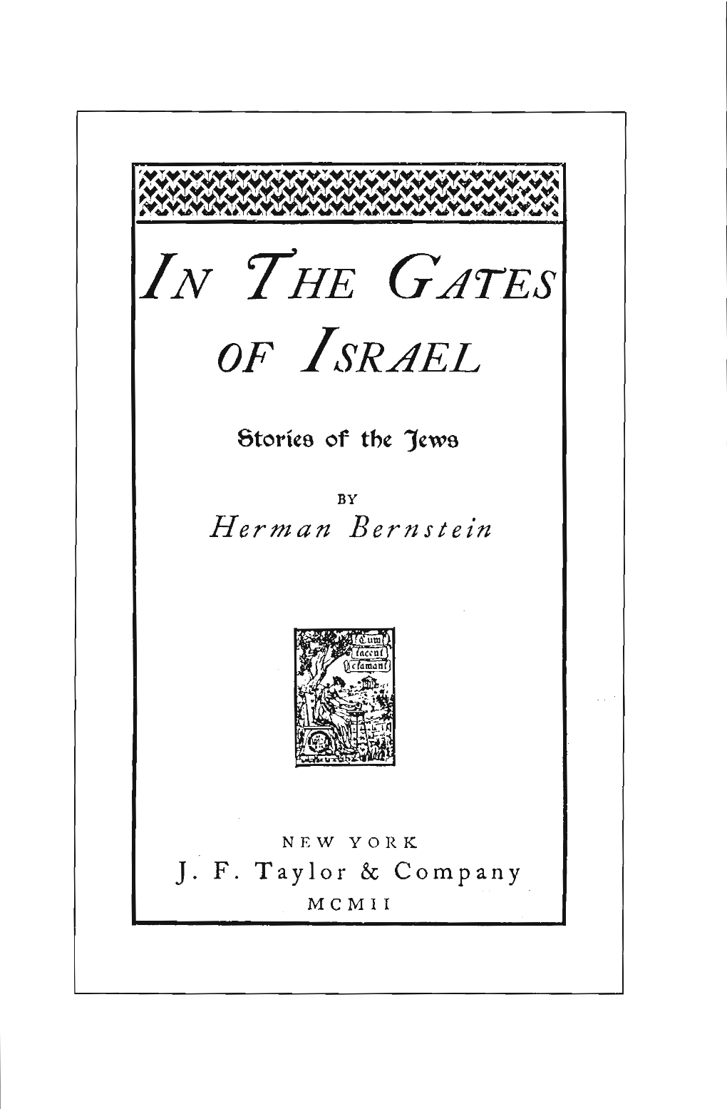 In the Gates of Israel Herman Bernstein