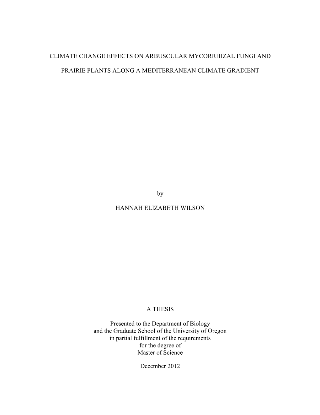 Climate Change Effects on Arbuscular Mycorrhizal Fungi And