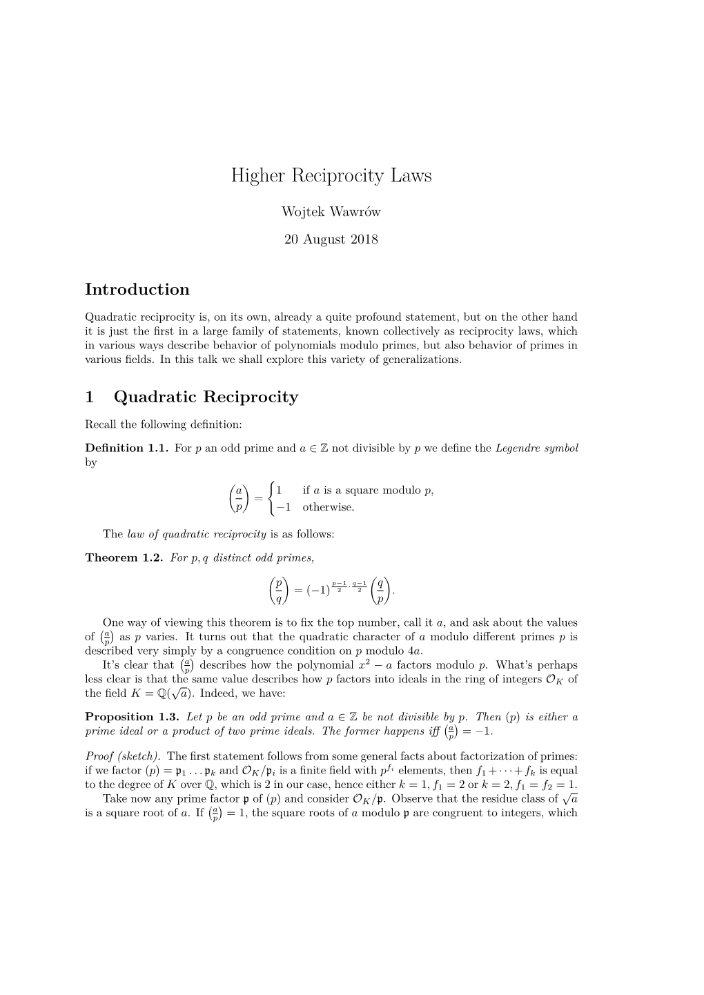 Higher Reciprocity Laws