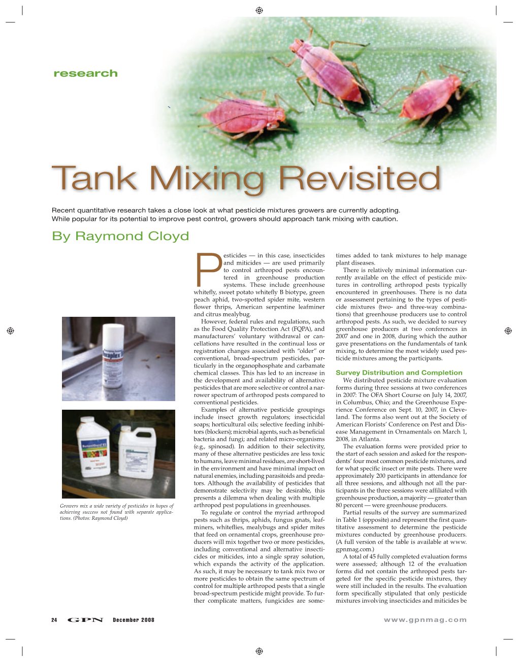 Tank Mixing Revisited