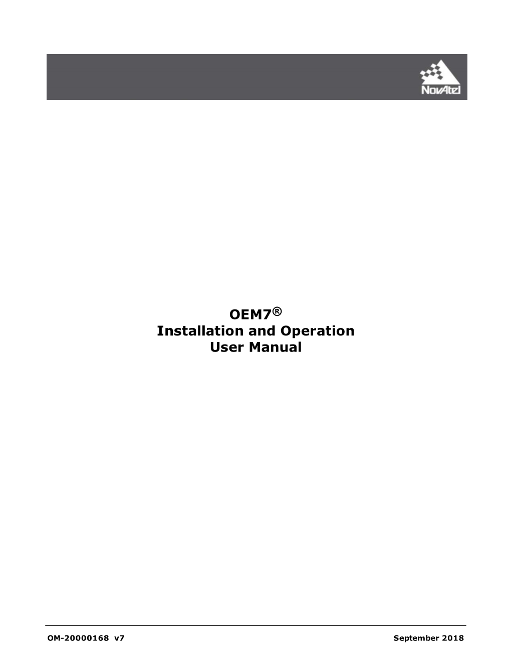 Novatel OEM7 Installation and Operations User Manual