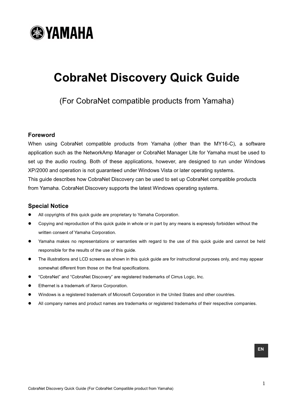 Cobranet Discovery Quick Guide