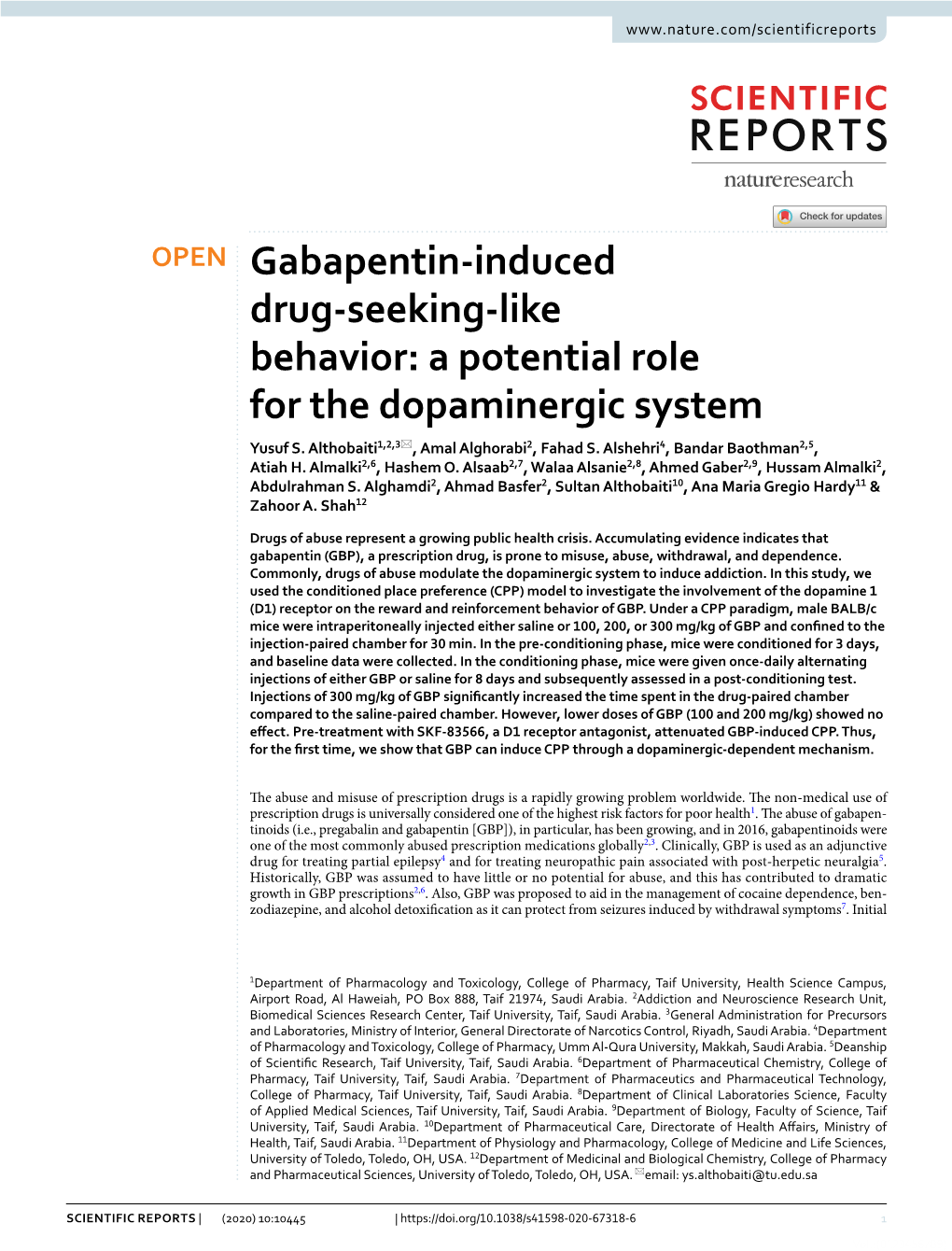 Gabapentin-Induced Drug-Seeking-Like Behavior