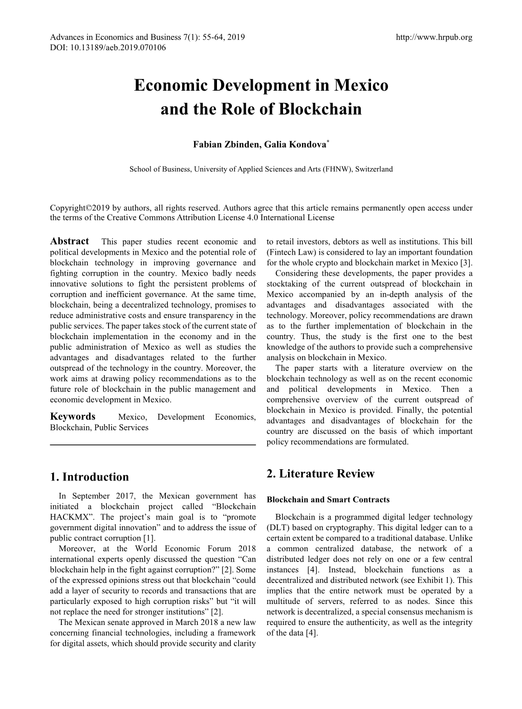 Economic Development in Mexico and the Role of Blockchain