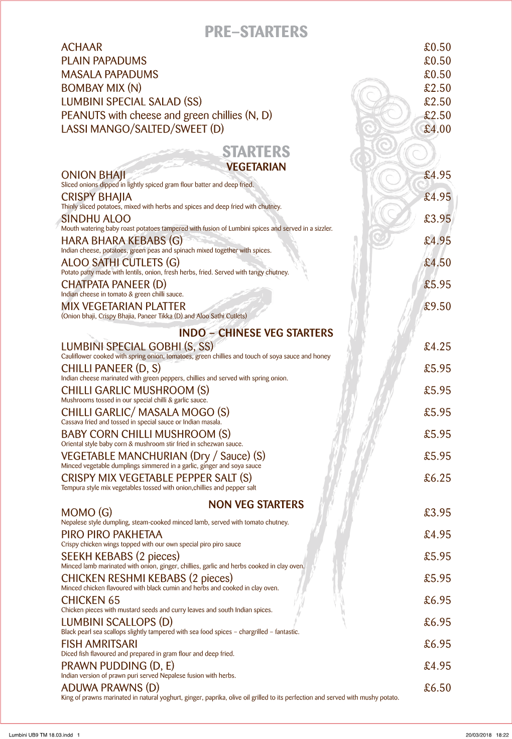 To Download Our New Menu in Pdf Format