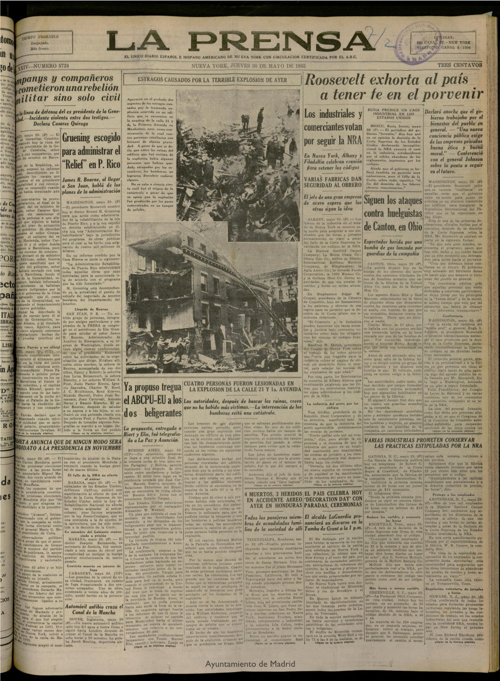 La Prensa, Jueves 30 De Mayo De 1935