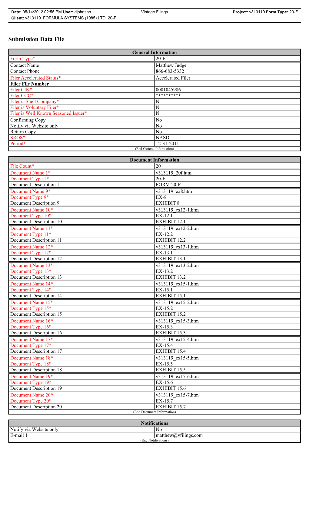 Submission Data File