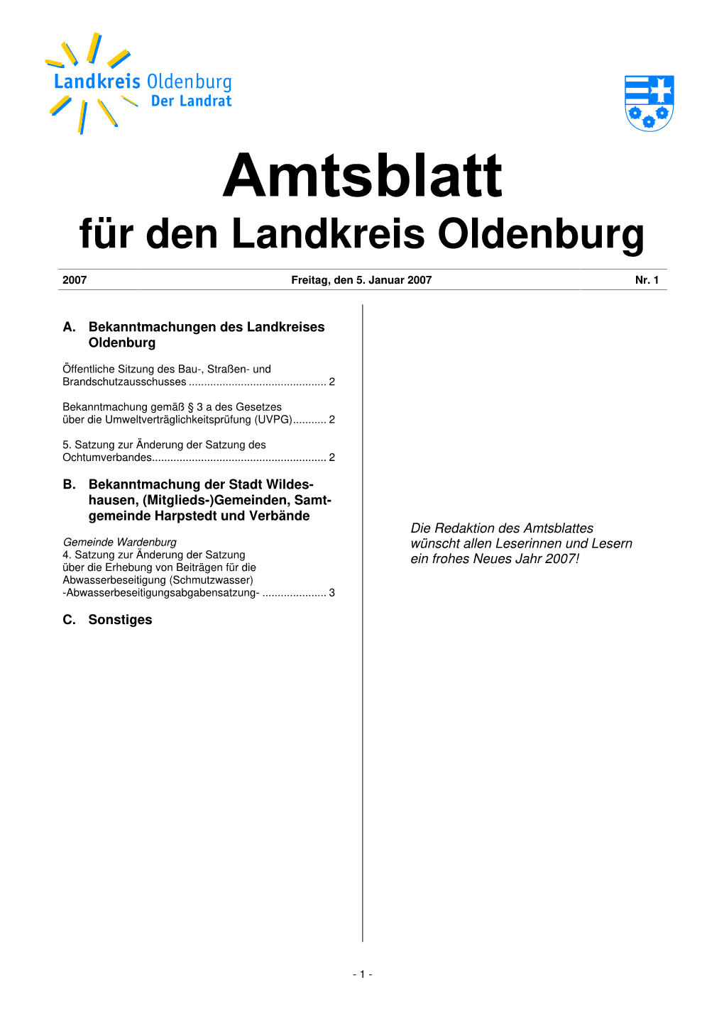 Für Den Landkreis Oldenburg