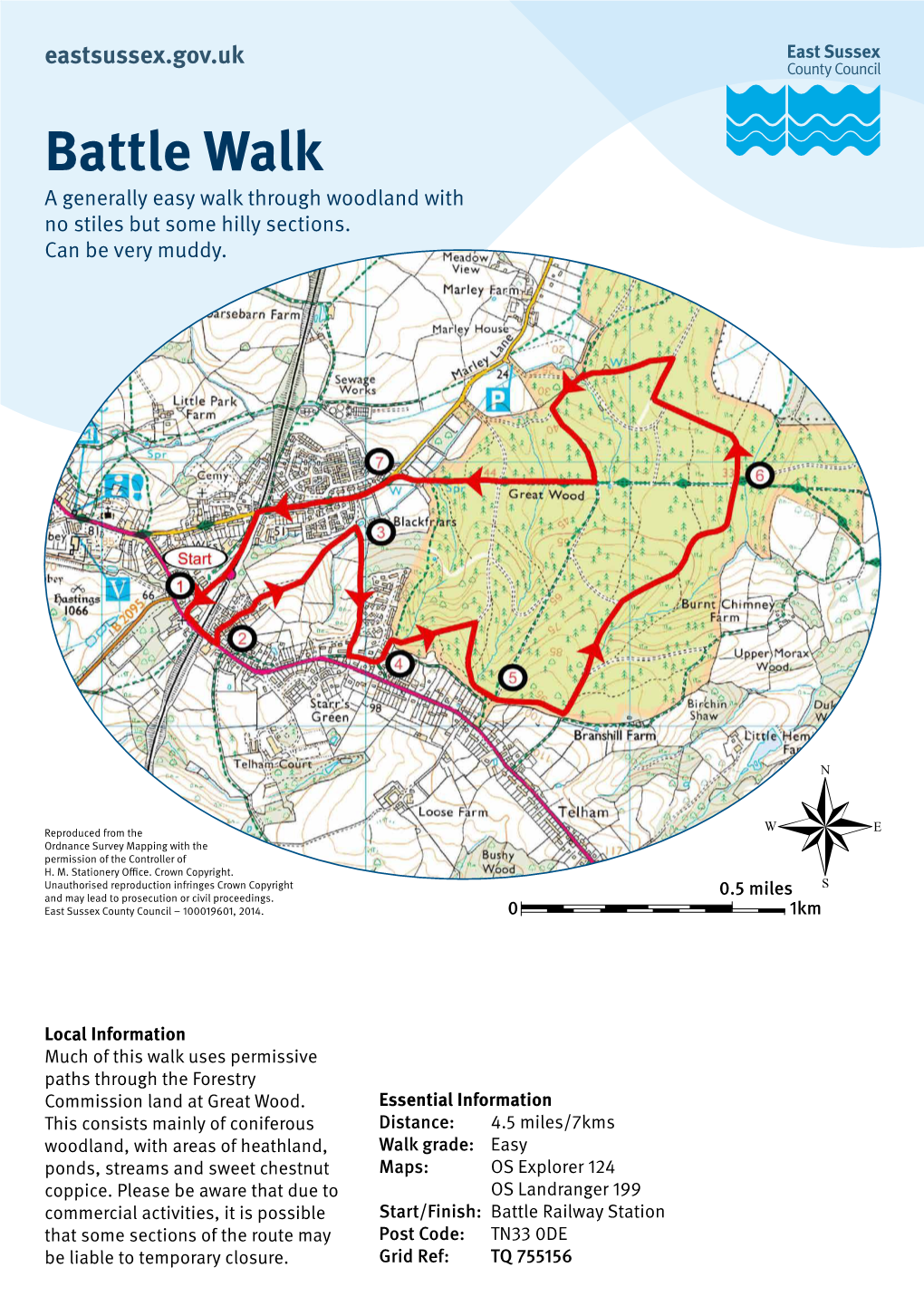 Battle Walk a Generally Easy Walk Through Woodland with No Stiles but Some Hilly Sections