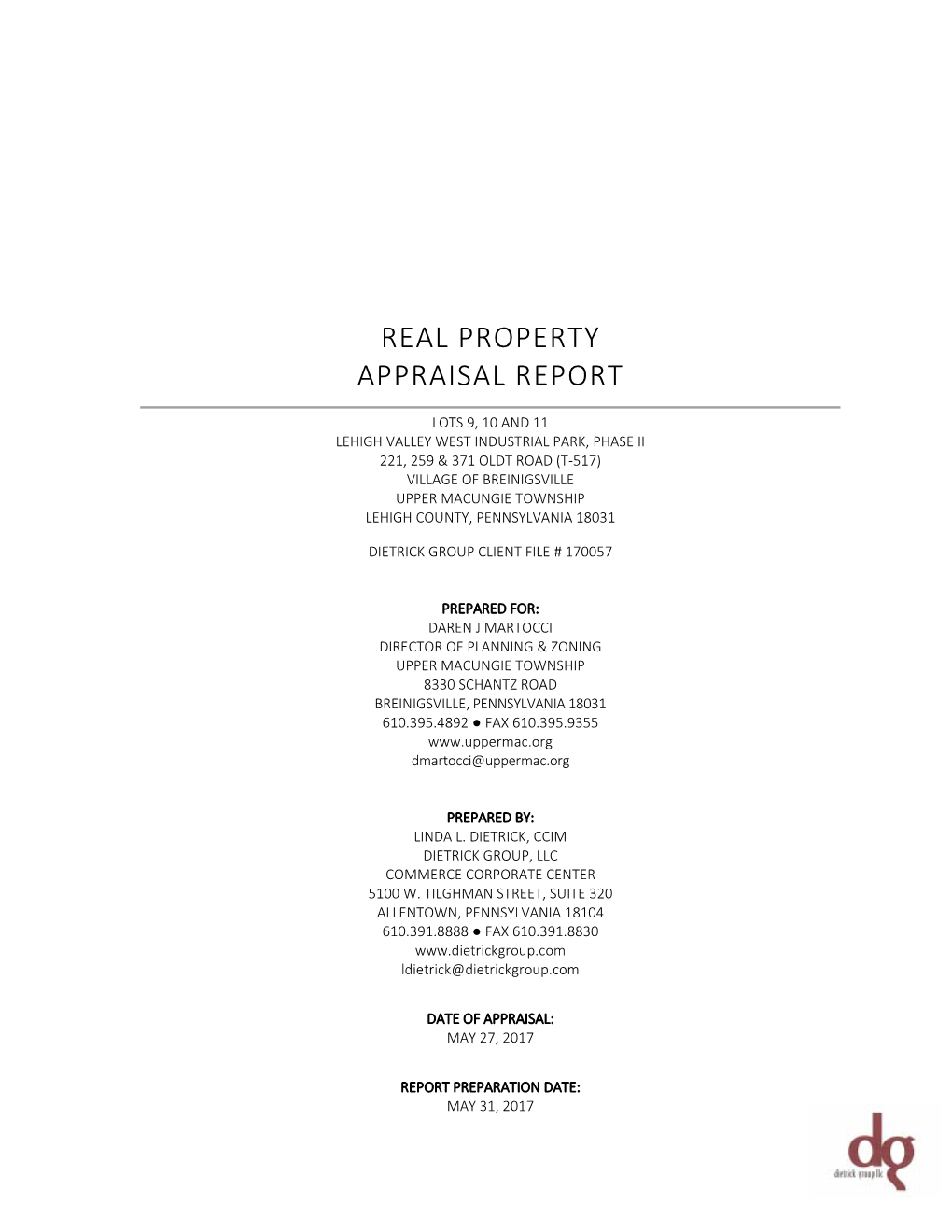 Real Property Appraisal Report