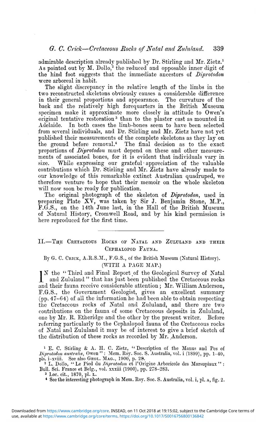 The Cretaceous Rocks of Natal and Zululand and Their