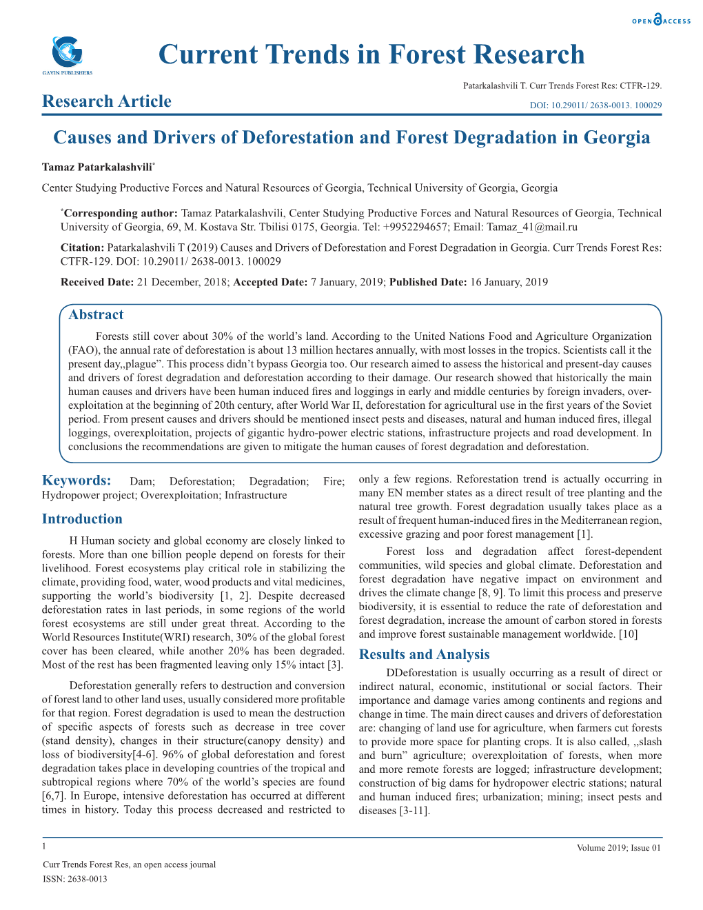 Current Trends in Forest Research