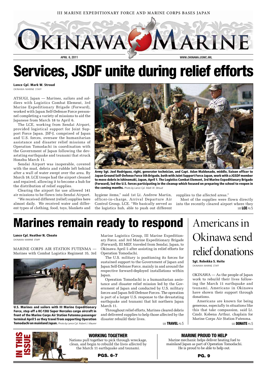 Services, JSDF Unite During Relief Efforts