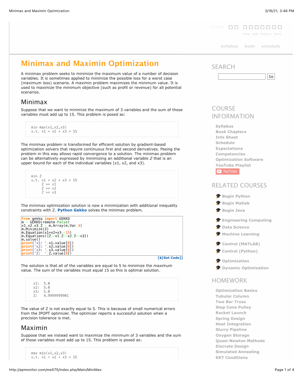 Minimax and Maximin Optimization 3/16/21, 3:46 PM