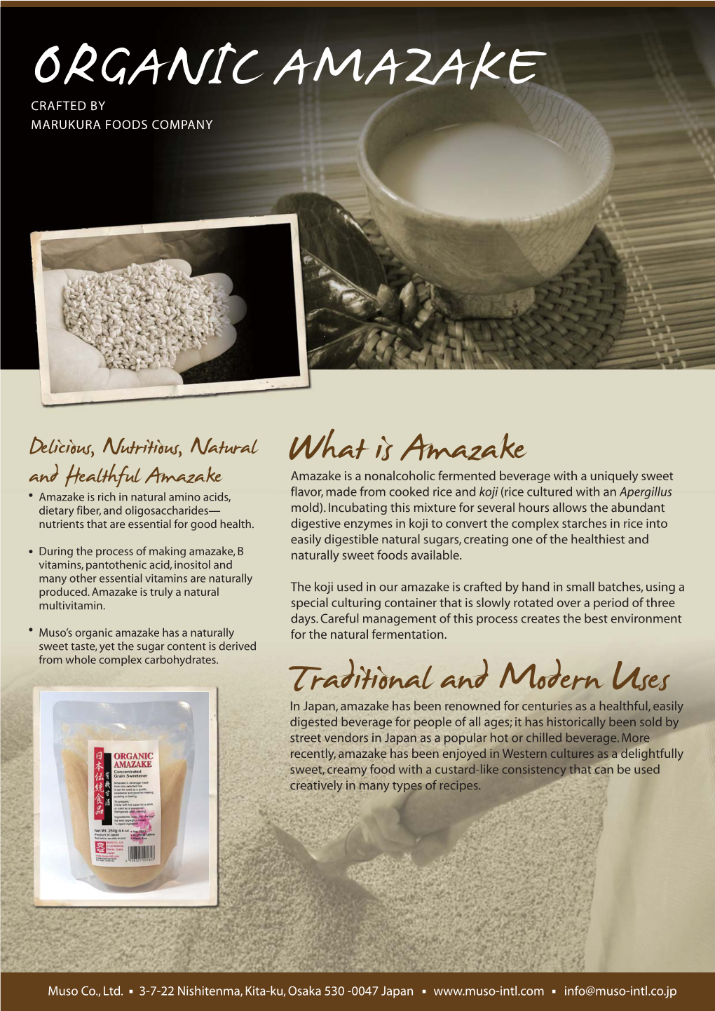 Organic Amazake Has a Naturally for the Natural Fermentation