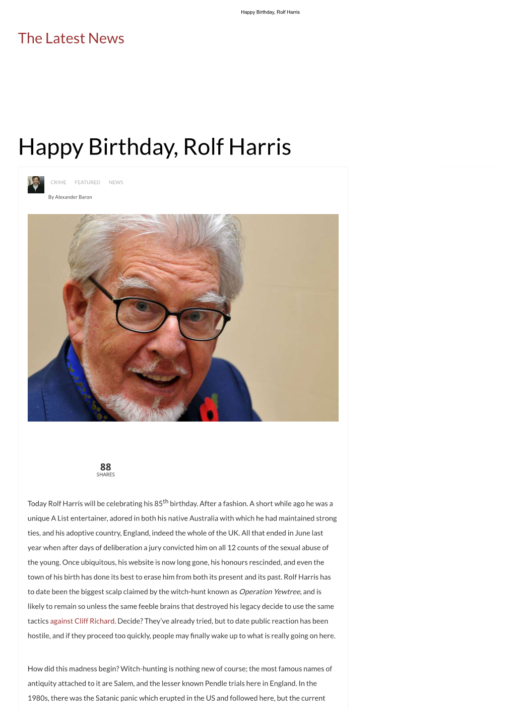Happy Birthday, Rolf Harris