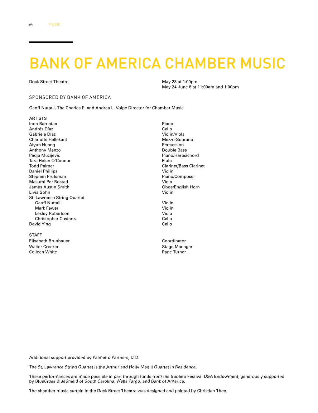 Bank of America Chamber Music