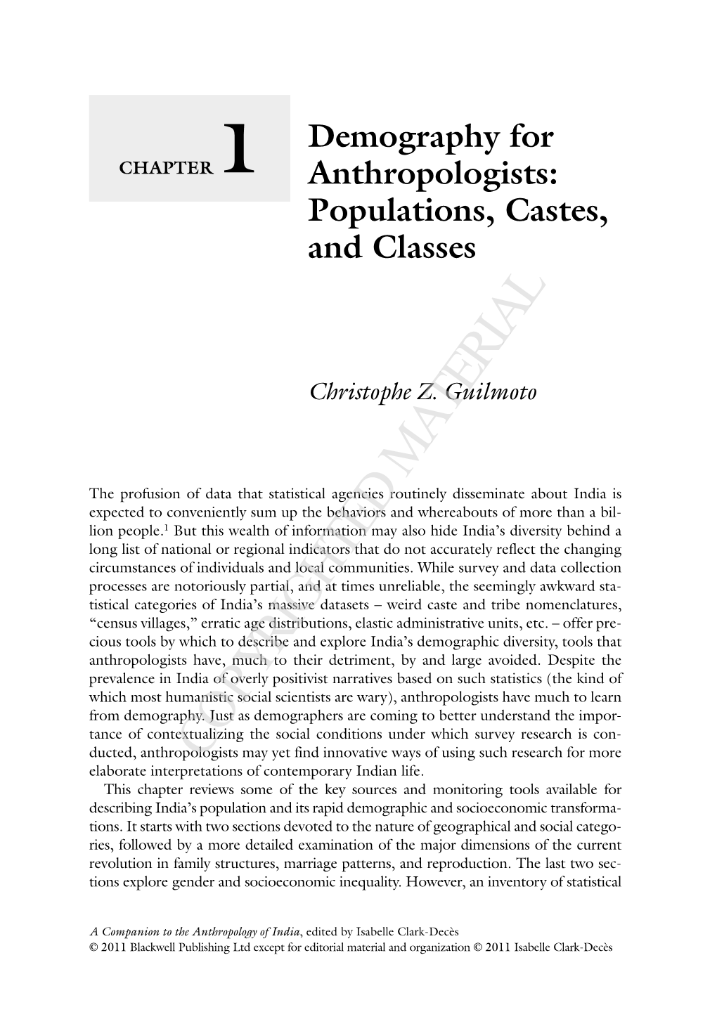 Demography for Anthropologists