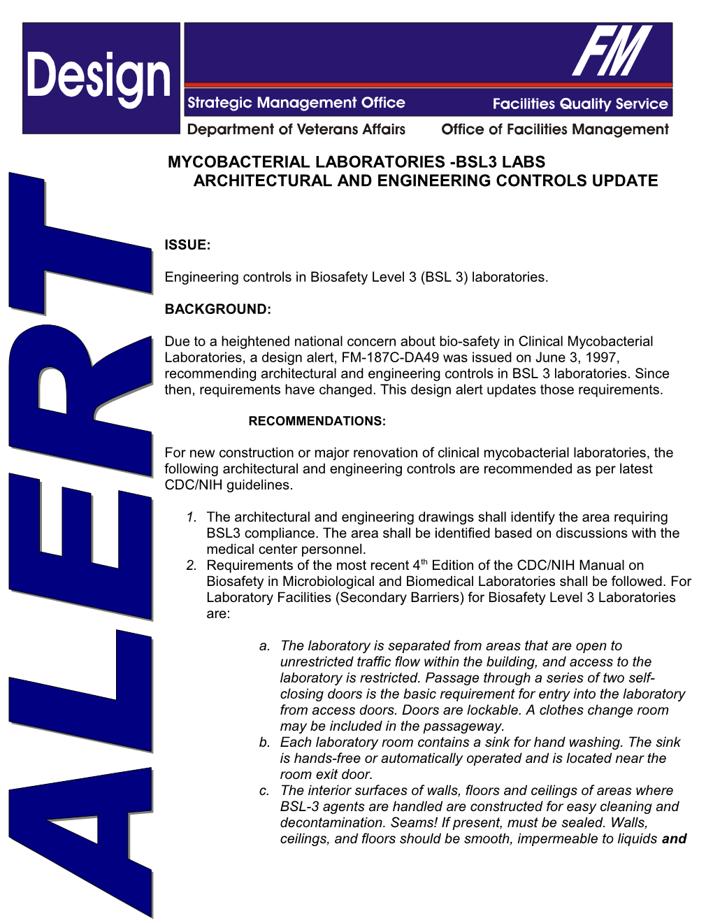 Engineering Controls in Biosafety Level 3 (BSL 3) Laboratories